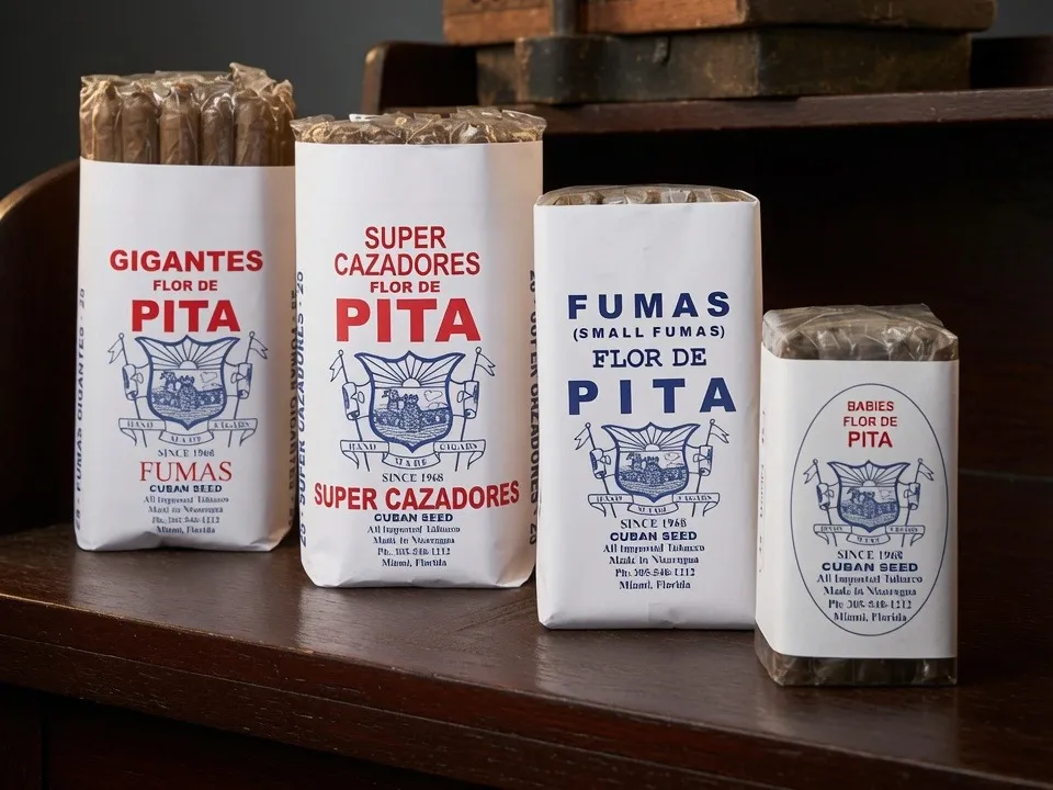 Flor de Pita bundle lineup: Gigantes, Super Cazadores, Small Fumas, and Babies