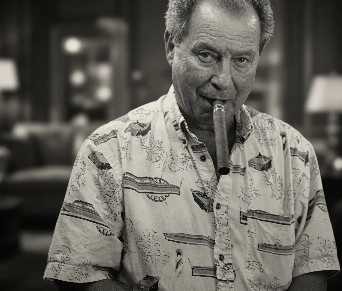 Arnaldo Laurencio, founder of Flor de Pita, smoking a hand-rolled cigar