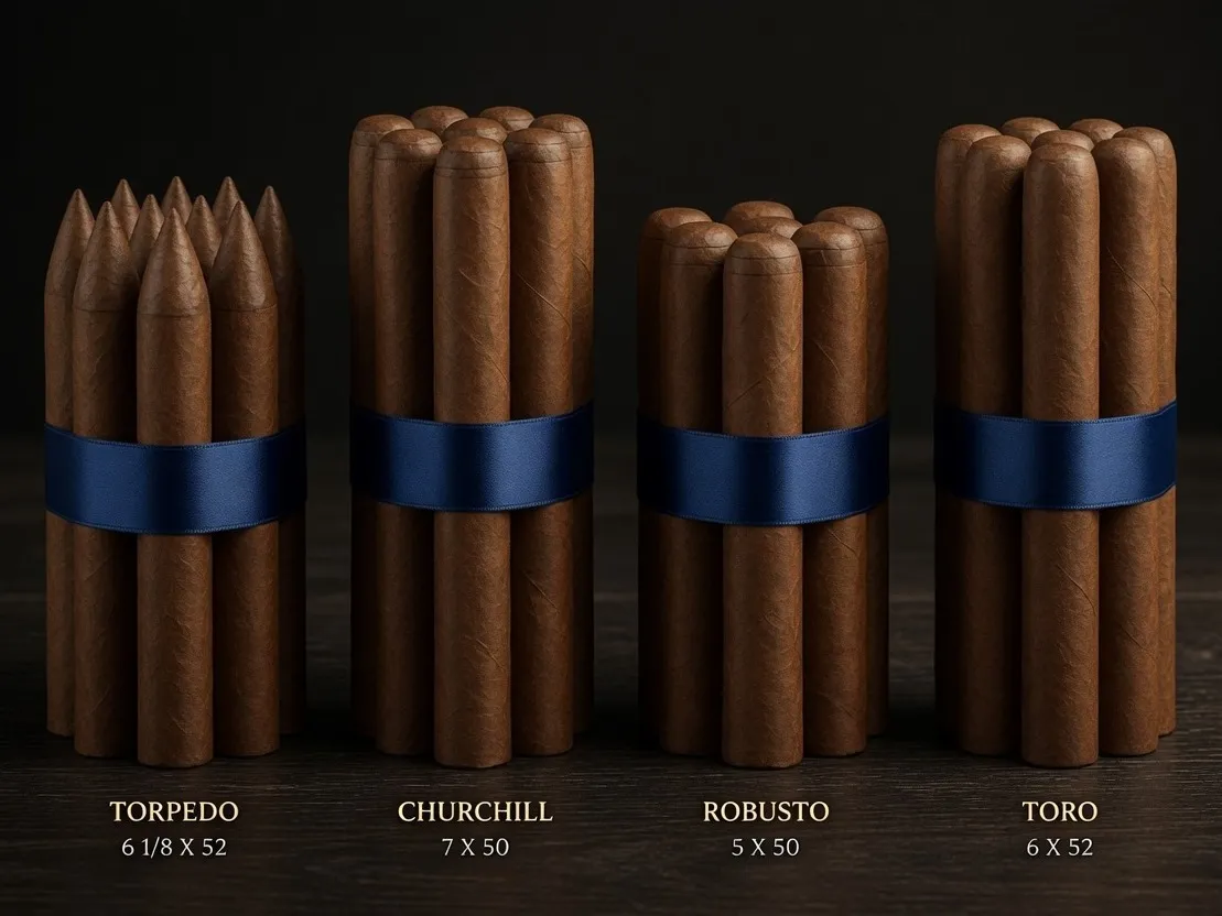Pita Cigars premium bundle lineup: Torpedo, Churchill, Robusto, and Toro