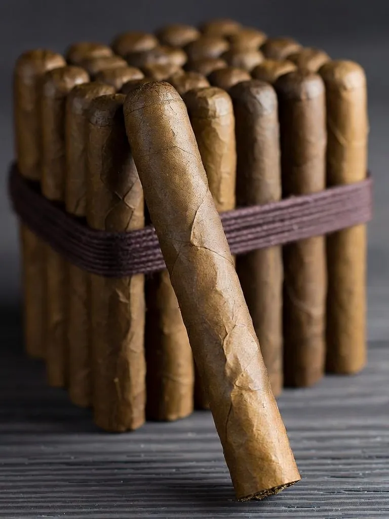 Robusto Sumatra bundle of 25 with a single cigar resting against it